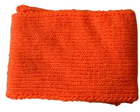 Schal in neonorange klassisches Muster handgestrickt