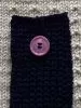 Smartphonetasche - Handyhülle dunkelblau mit rosa Knopf