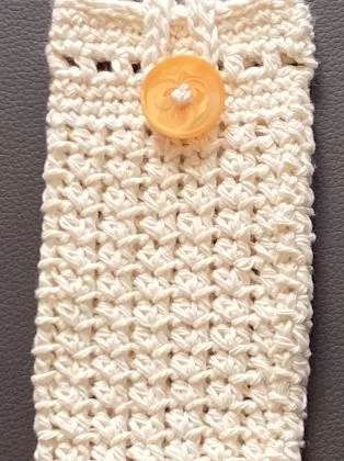 Smartphonetasche - Handyhülle beige mit Knopf